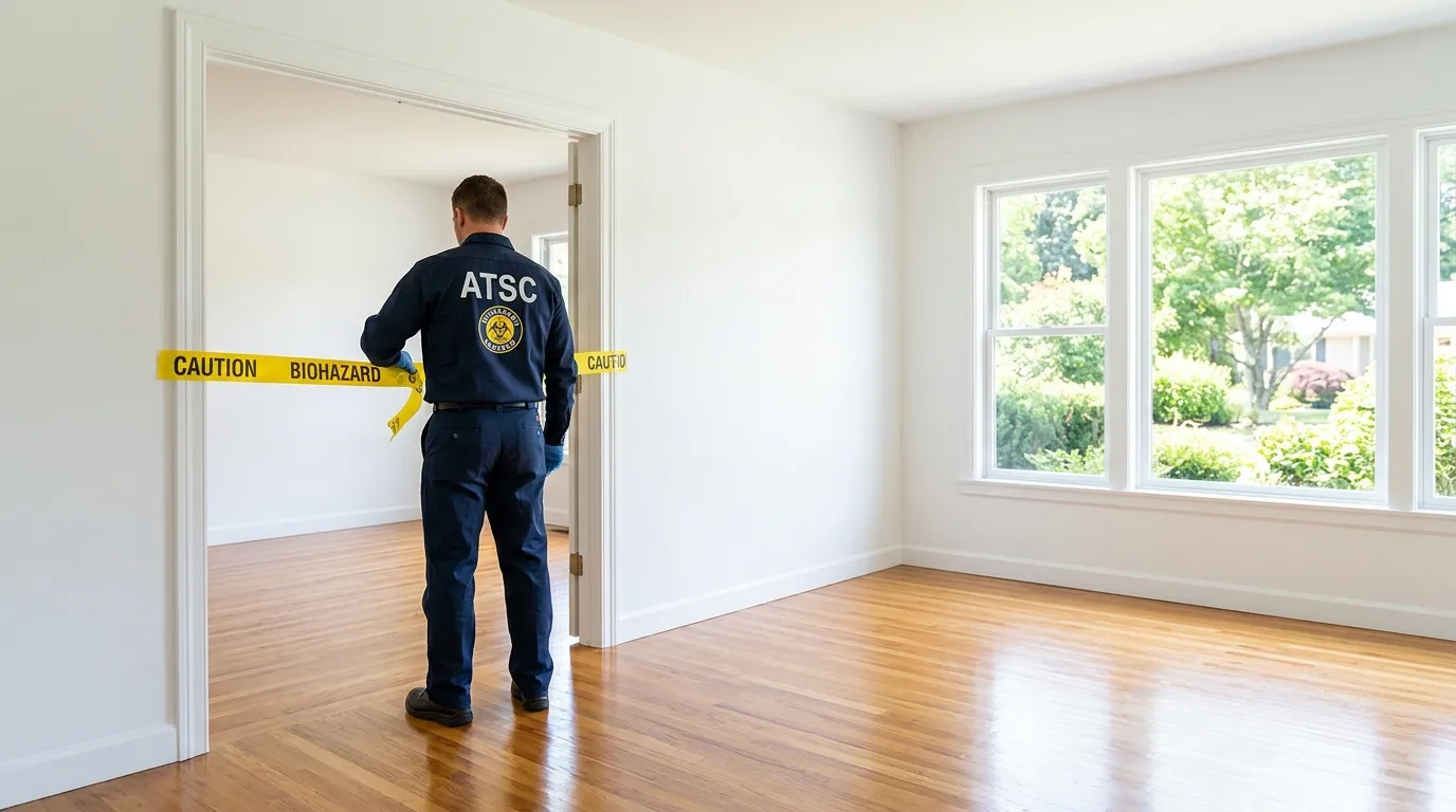 Certified biohazard cleanup crew performing Trauma Scene Cleanup in Lucas Valley-Marinwood